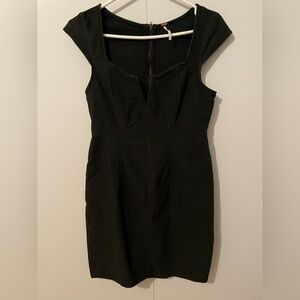 Womens Free People Black Denim Stretch body Con Mini Dress Size XS